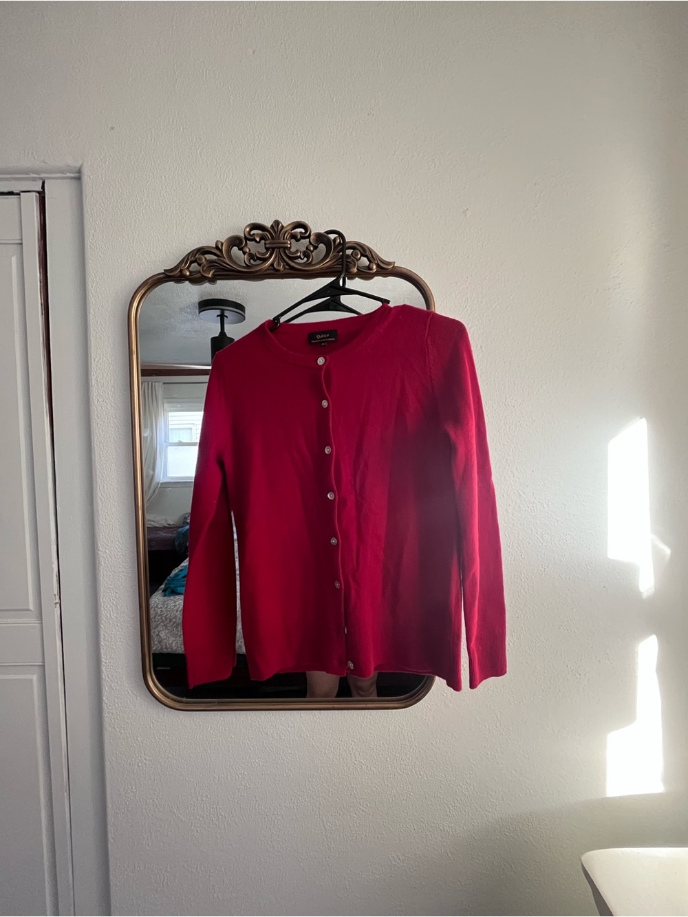 Quince Red Button-Front Women’s Cardigan